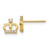 Image of 7mm 14K Yellow Gold Madi K CZ Crown Post Earrings GK607