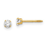 Image of 3mm 14K Yellow Gold Madi K 3mm CZ Earrings