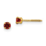 Image of 6mm 14K Yellow Gold Madi K 3mm Garnet Earrings