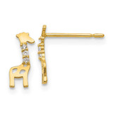 Image of 9mm 14K Yellow Gold Madi K CZ Giraffe Post Earrings
