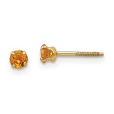 Image of 6mm 14K Yellow Gold Madi K 3mm Citrine Birthstone Earrings