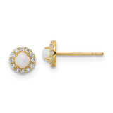 Image of 5.3mm 14K Yellow Gold Madi K CZ And Created Opal Post Earrings