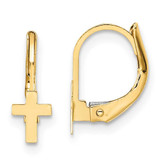 Image of 12mm 14K Yellow Gold Madi K Polished Cross Leverback Earrings