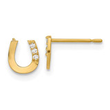 Image of 6mm 14K Yellow Gold Madi K CZ Childrens Horseshoe Post Earrings