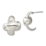 Image of 22.1mm Stainless Steel Textured & Polished X Post Earrings
