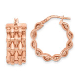 Image of 23.25mm Sterling Silver Pink Panther 5 Row Hoop Earrings