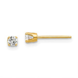 Image of 3mm 14K Yellow Gold 2.75mm CZ stud earrings