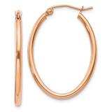 Image of 33mm 10k Rose Gold Oval Hoop Earrings 10TF594