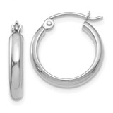 Image of 15mm 10k White Gold Polished Hoop Earrings 10TC648