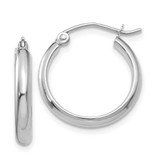 Image of 18mm 10k White Gold Polished Hoop Earrings 10TC649
