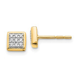 Image of 6mm 10k Yellow Gold Diamond Post Earrings EM5471-010-1YA