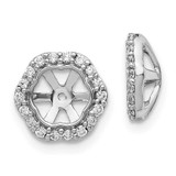 Image of 9mm 10k White Gold Diamond Earrings Jackets EJM5317-025-1WA
