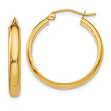Image of 21mm 10k Yellow Gold Round Tube Hoop Earrings 10TC143