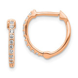 Image of 13mm 10k Rose Gold Diamond Hinged Hoop Earrings EM5353-020-1RA