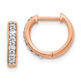 Image of 11mm 14k Rose Gold Diamond Hinged Hoop Earrings EM4263-025-RA