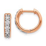 Image of 16mm 14k Rose Gold Diamond Hinged Hoop Earrings EM4263-050-RA