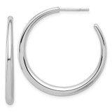 Image of 32.1mm 14K White Gold Polished Hoop Post Earrings TF2278W