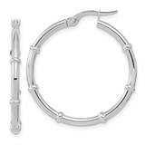 Image of 28.68mm 14k White Gold Polished Fancy Hoop Earrings TF2011W