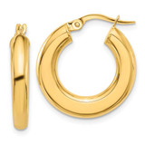 Image of 23mm 14K Yellow Gold Polished Tube Hoop Earrings TF2199