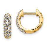 Image of 12mm 10k Yellow Gold Diamond Hinged Hoop Earrings EM5386-050-1YA