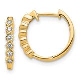 Image of 14mm 14K Yellow Gold Diamond Hinged Hoop Earrings EM5396-013-YA