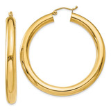 Image of 45mm 10k Yellow Gold Polished 5mm Tube Hoop Earrings 10T960