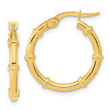 Image of 20.38mm 14K Yellow Gold Polished and Fancy Hoop Earrings TF2009