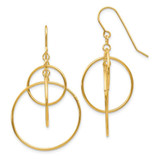 Image of 50mm 14K Yellow Gold Polished Circles Dangle Earrings TL997