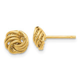 Image of 7.6mm 14K Yellow Gold Polished Love Knot Post Earrings TF2344
