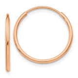 Image of 17mm 10k Rose Gold Polished Endless Tube Hoop Earrings 10T962R