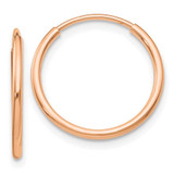 Image of 23mm 10k Rose Gold Polished Endless Tube Hoop Earrings 10T964R