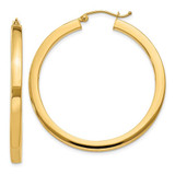 Image of 40mm 14K Yellow Gold 3mm Polished Square Hoop Earrings TE540