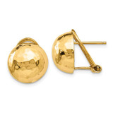 Image of 13mm 14K Yellow Gold Hammered Omega Back Post Earrings TF205