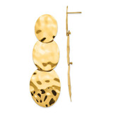 Image of 65mm 14K Yellow Gold Polished Hammered Dangle Earrings E879