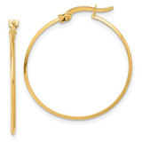 Image of 26.5mm 14K Yellow Gold Polished Knife Edge Hoop Earrings TF2196