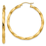 Image of 40mm 14K Yellow Gold Polished 3mm Twisted Hoop Earrings TC362