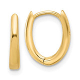 Image of 12.6mm 14K Yellow Gold Polished Oval Hinged Hoop Earrings TF2284