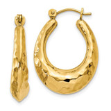 Image of 11mm 14K Yellow Gold Hammered Fancy Hollow Hoop Earrings S1437