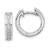 Image of 14mm 10k White Gold Diamond Complete Hinged Hoop Earrings EM5358-003-1WA
