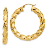 Image of 39mm 14K Yellow Gold Polished 5.0mm Twisted Hoop Earrings TC393
