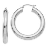 Image of 35mm 14k White Gold Polished 5mm Lightweight Hoop Earrings T868L