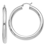 Image of 45mm 14k White Gold Polished 5mm Lightweight Hoop Earrings T873L