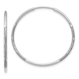 Image of 26mm 14K White Gold 1.25mm Diamond-cut Endless Hoop Earrings XY1216W