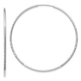 Image of 46mm 14K White Gold 1.25mm Diamond-cut Endless Hoop Earrings XY1222W