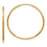 Image of 26mm 10k Yellow Gold 1.25mm Diamond-cut Endless Hoop Earrings 10XY1216