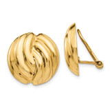 Image of 19mm 14K Yellow Gold Omega Clip Polished Non-pierced Earrings H914