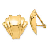 Image of 21mm 14K Yellow Gold Omega Clip Polished Non-pierced Earrings H916