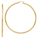 Image of 91.8mm 14K Yellow Gold Lightweight 3mm Diamond-cut Hoop Earrings TC1015