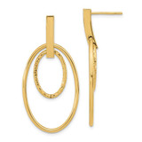 Image of 44mm 14K Yellow Gold Polished Diamond-cut Post Dangle Earrings TF1980