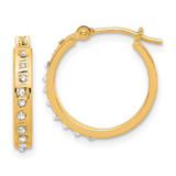 Image of 16mm 14K Yellow Gold Diamond Fascination Polished Hoop Earrings DF345